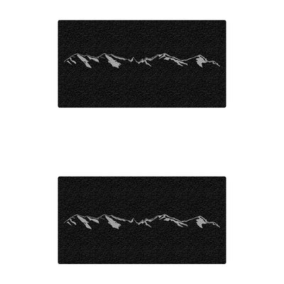 Rear Door Sill Accent Trim Fits 2021-2022 Ford Bronco No Rear Doors (4 Door Model) Black w/Mountain Logo(Gray)