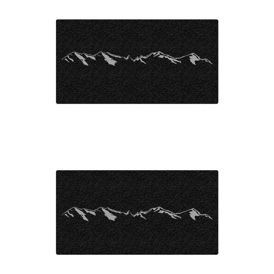 Rear Door Sill Accent Trim Fits 2021-2022 Ford Bronco No Rear Doors (4 Door Model) Black w/Mountain Logo(Gray)