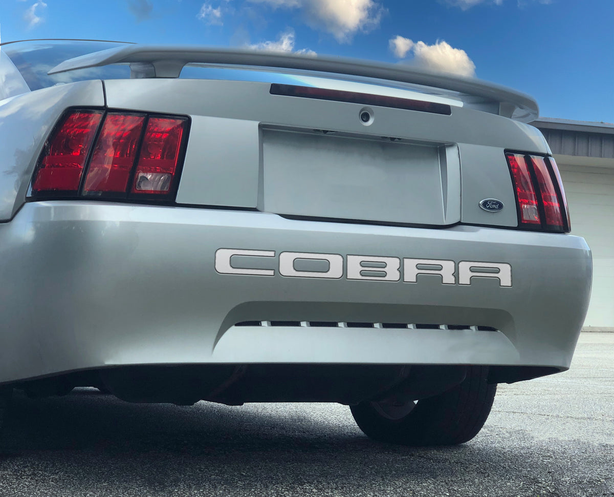 "COBRA" Bumper Letter Inserts Fits 2003-2004 Ford Cobra Liquid Chrome