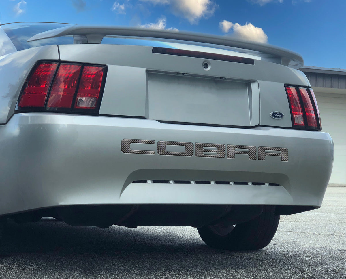 "COBRA" Bumper Letter Inserts Fits 2003-2004 Ford Cobra Real Carbon Fiber(Domed)