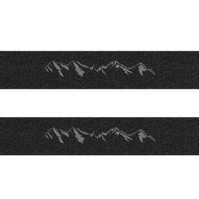 Front Door Sill Accent Trim Fits 2015-2022 GMC Canyon No Front Doors Black w/Mountain Logo(Grey)