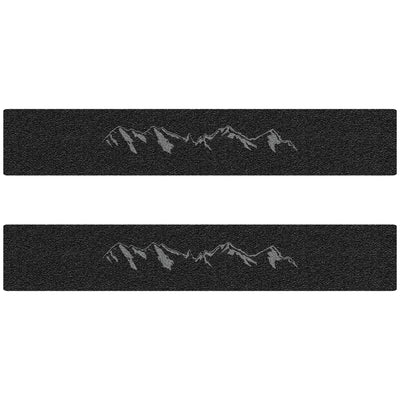 Crew Cab Rear Door Sill Accent Trim Fits 2015-2022 GMC Canyon No Crew Cab Rear Doors Black w/Mountain Logo(Grey)