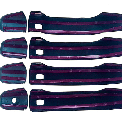 2014-2018 GMC Sierra 1500 4DR W/Smart key all doors Gloss Black Door Handle Cover Chrome Delete Kit