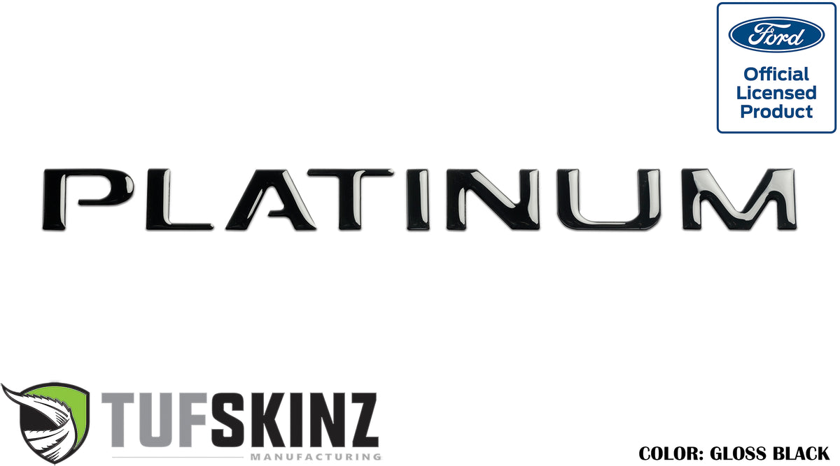 "PLATINUM" Tailgate Letter Inserts Fits 2015-2017 Ford F-150 Gloss Black