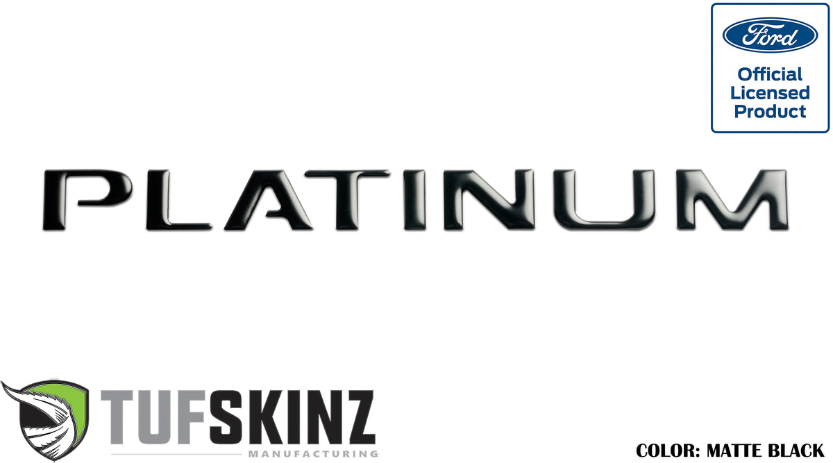 "PLATINUM" Tailgate Letter Inserts Fits 2015-2017 Ford F-150 Matte Black