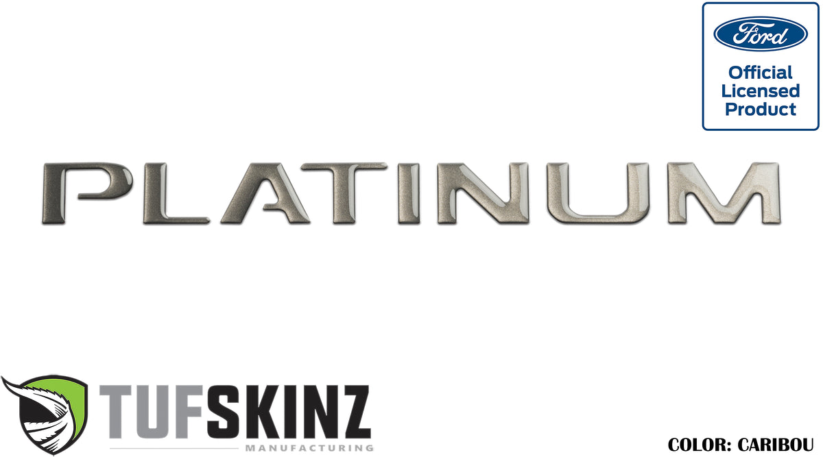 "PLATINUM" Tailgate Letter Inserts Fits 2015-2017 Ford F-150 *OE Color - Caribou