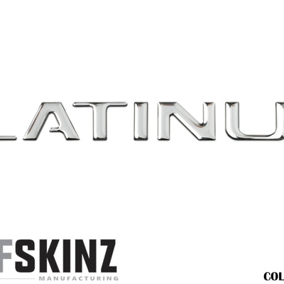 "PLATINUM" Tailgate Letter Inserts Fits 2015-2017 Ford F-150 Liquid Chrome