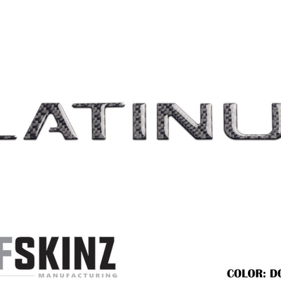 "PLATINUM" Tailgate Letter Inserts Fits 2015-2017 Ford F-150 Real Carbon Fiber(Domed)