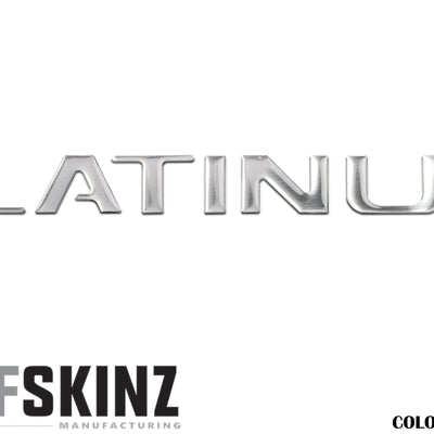 "PLATINUM" Tailgate Letter Inserts Fits 2015-2017 Ford F-150 Brushed Silver