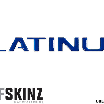 "PLATINUM" Tailgate Letter Inserts Fits 2015-2017 Ford F-150 *OE Color - Lightning Blue