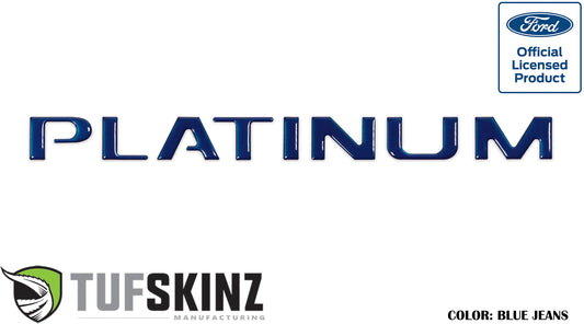 "PLATINUM" Tailgate Letter Inserts Fits 2015-2017 Ford F-150 *OE Color - Blue Jeans Metallic
