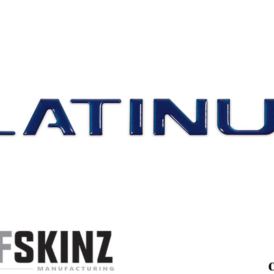 "PLATINUM" Tailgate Letter Inserts Fits 2015-2017 Ford F-150 *OE Color - Blue Jeans Metallic