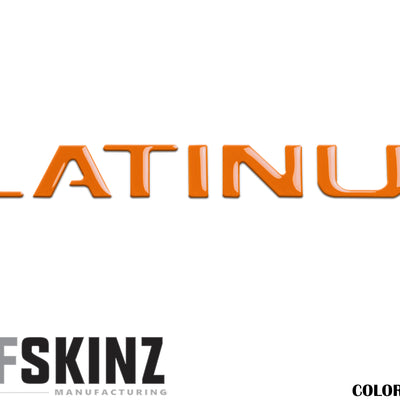 "PLATINUM" Tailgate Letter Inserts Fits 2015-2017 Ford F-150 Gloss Orange