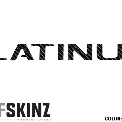 "PLATINUM" Tailgate Letter Inserts Fits 2015-2017 Ford F-150 Real Carbon Fiber(Raw)