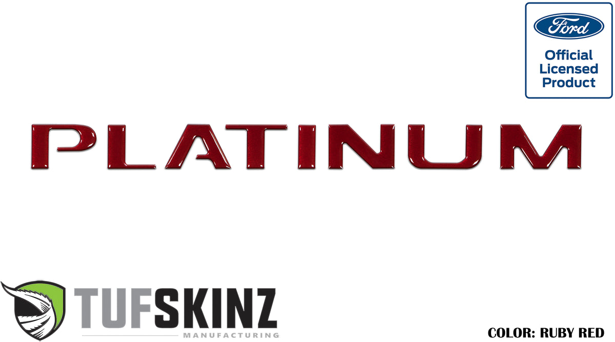"PLATINUM" Tailgate Letter Inserts Fits 2015-2017 Ford F-150 *OE Color - Ruby Red