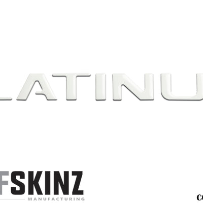 "PLATINUM" Tailgate Letter Inserts Fits 2015-2017 Ford F-150 Gloss White