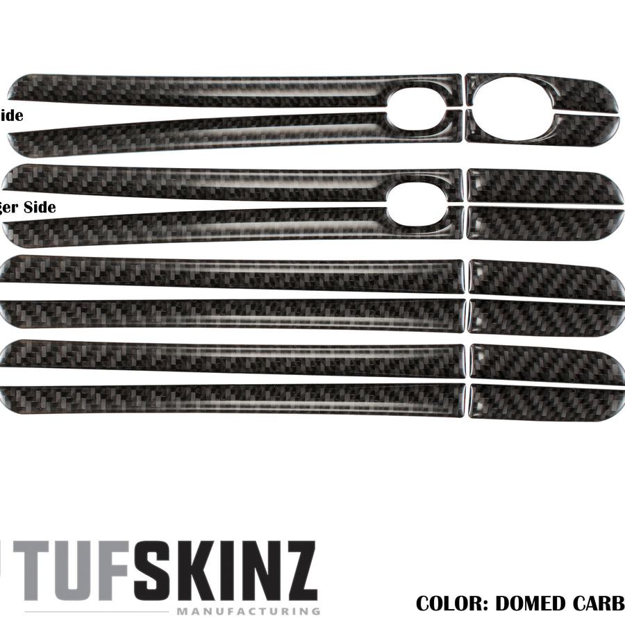 Door Handle Accent Trim Fits 2012-2018 Ford Focus Real Carbon Fiber(Domed)