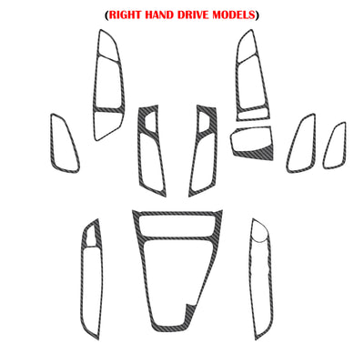 Interior Kit(RHD) Accent Trim Fits 2015-2018 Ford Focus Right Hand Drive Real Carbon Fiber(Raw)