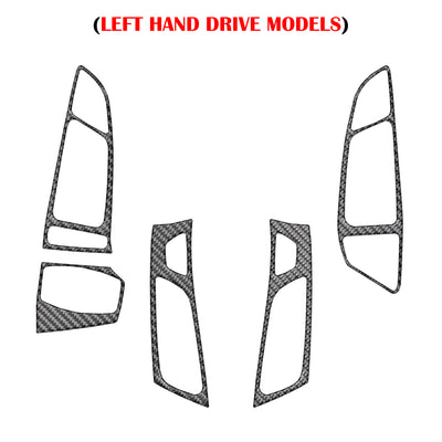 Interior Air Vents Accent Trim Fits 2015-2018 Ford Focus Left Hand Drive Real Carbon Fiber(Domed)