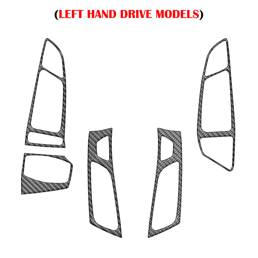 Interior Air Vents Accent Trim Fits 2015-2018 Ford Focus Left Hand Drive Real Carbon Fiber(Domed)