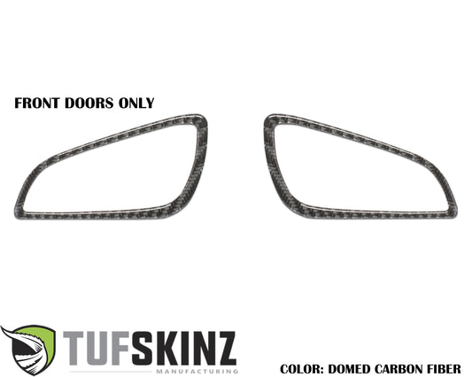 Interior Door Handle Suround(Front Doors) Accent Trim Fits 2015-2018 Ford Focus Left Hand Drive Front Doors Only Real Carbon Fiber(Domed)