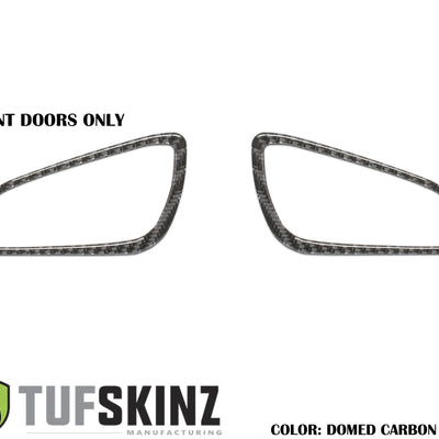 Interior Door Handle Suround(Front Doors) Accent Trim Fits 2015-2018 Ford Focus Left Hand Drive Front Doors Only Real Carbon Fiber(Domed)