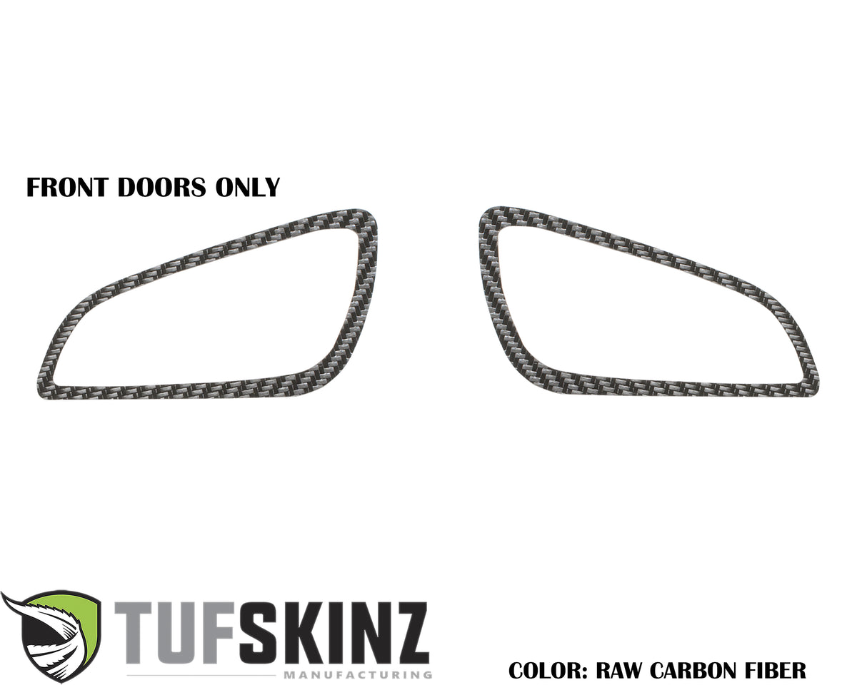 Interior Door Handle Suround(Front Doors) Accent Trim Fits 2015-2018 Ford Focus Left Hand Drive Front Doors Only Real Carbon Fiber(Raw)