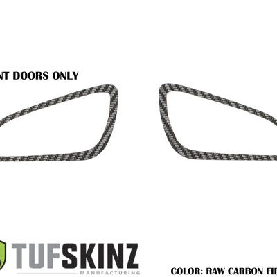 Interior Door Handle Suround(Front Doors) Accent Trim Fits 2015-2018 Ford Focus Left Hand Drive Front Doors Only Real Carbon Fiber(Raw)