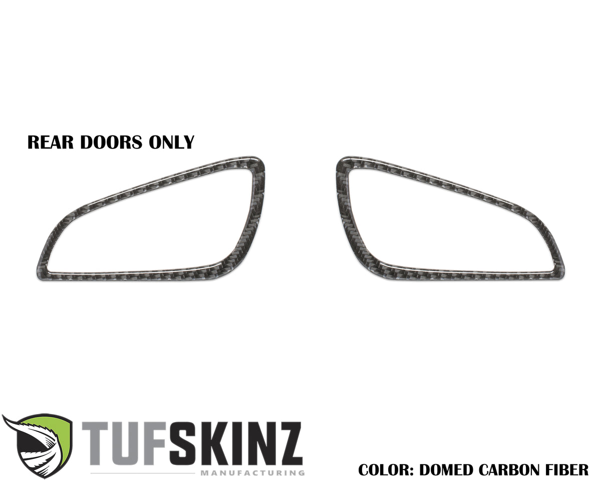 Interior Door Handle Suround(Rear Doors) Accent Trim Fits 2015-2018 Ford Focus Right Hand Drive Rear Doors Only Real Carbon Fiber(Domed)