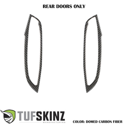 Interior Door Switch Panel(Rear Doors) Accent Trim Fits 2015-2018 Ford Focus Left Hand Drive Rear Doors Only Real Carbon Fiber(Domed)