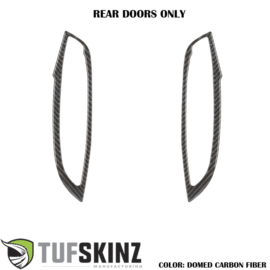 Interior Door Switch Panel(Rear Doors) Accent Trim Fits 2015-2018 Ford Focus Left Hand Drive Rear Doors Only Real Carbon Fiber(Domed)