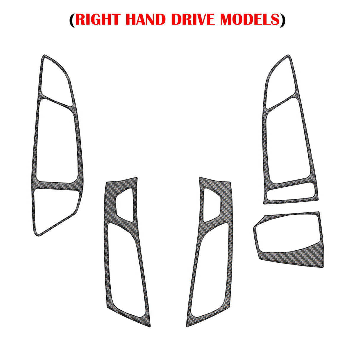 (RHD)Interior Air Vents Accent Trim Fits 2015-2018 Ford Focus Right Hand Drive Real Carbon Fiber(Domed)