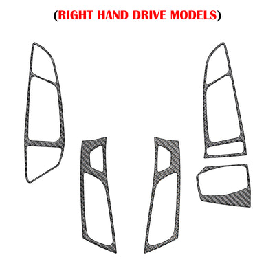 (RHD)Interior Air Vents Accent Trim Fits 2015-2018 Ford Focus Right Hand Drive Real Carbon Fiber(Domed)