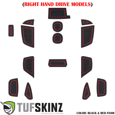 (RHD)Interior Foam Inserts Fits 2016-2018 Ford Focus Right Hand Drive Black/Red