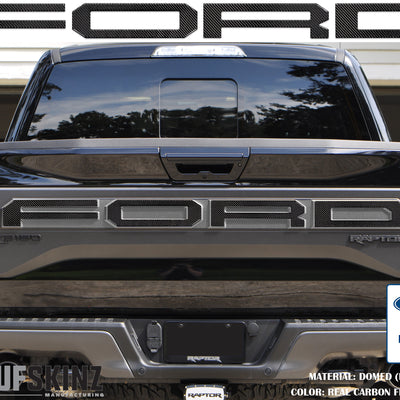 "FORD" Raptor Tailgate Lettering Overlays Fits 2015-2018 Ford F-150 2015-2018 Real Carbon Fiber(Domed)