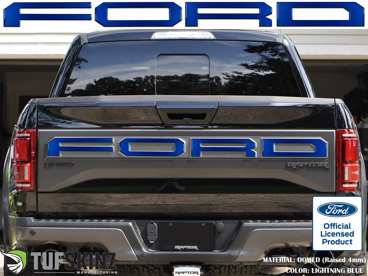 "FORD" Raptor Tailgate Lettering Overlays Fits 2015-2018 Ford F-150 2015-2018 *OE - Lightning Blue
