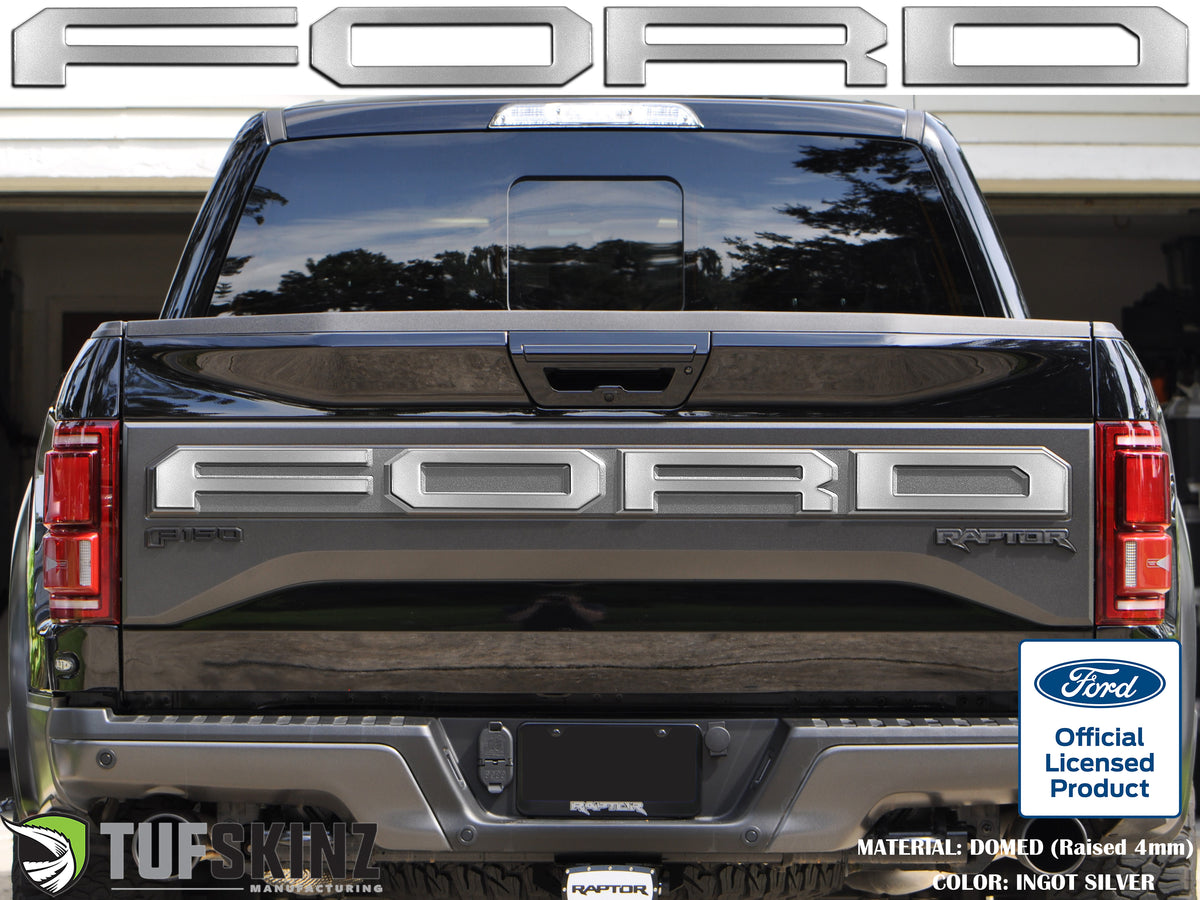"FORD" Raptor Tailgate Lettering Overlays Fits 2015-2018 Ford F-150 2015-2018 *OE - Ingot Silver