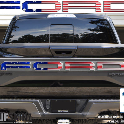 "FORD" Raptor Tailgate Lettering Overlays Fits 2015-2018 Ford F-150 2015-2018 American Flag