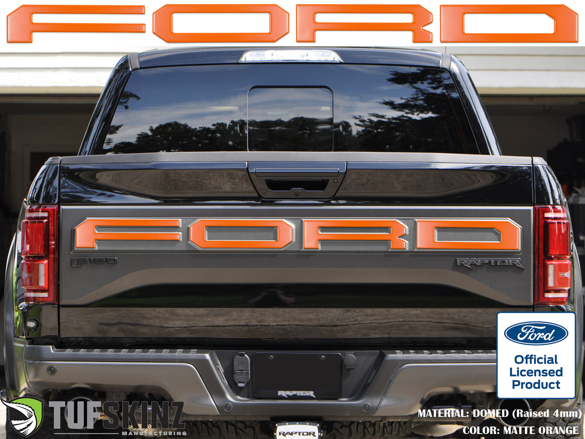 "FORD" Raptor Tailgate Lettering Overlays Fits 2015-2018 Ford F-150 2015-2018 Matte Orange