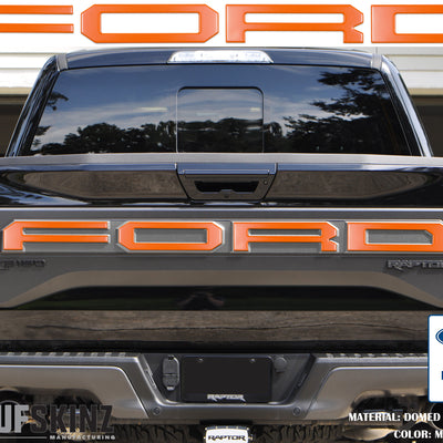 "FORD" Raptor Tailgate Lettering Overlays Fits 2015-2018 Ford F-150 2015-2018 Matte Orange