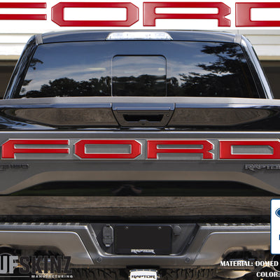 "FORD" Raptor Tailgate Lettering Overlays Fits 2015-2018 Ford F-150 2015-2018 Matte Red