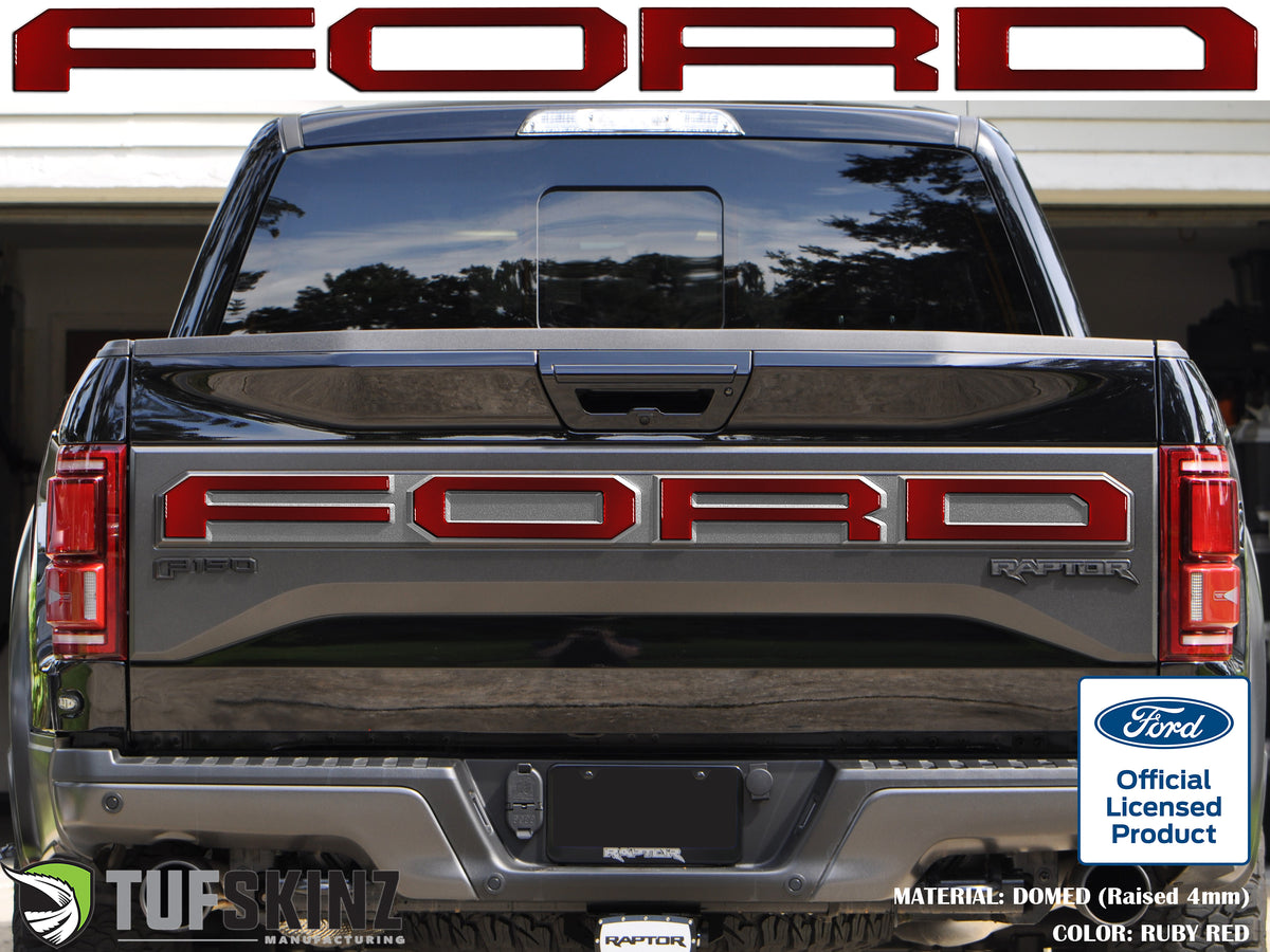 "FORD" Raptor Tailgate Lettering Overlays Fits 2015-2018 Ford F-150 2015-2018 *OE - Ruby Red