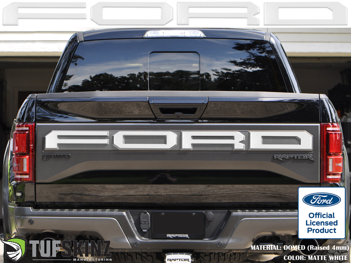 "FORD" Raptor Tailgate Lettering Overlays Fits 2015-2018 Ford F-150 2015-2018 Matte White