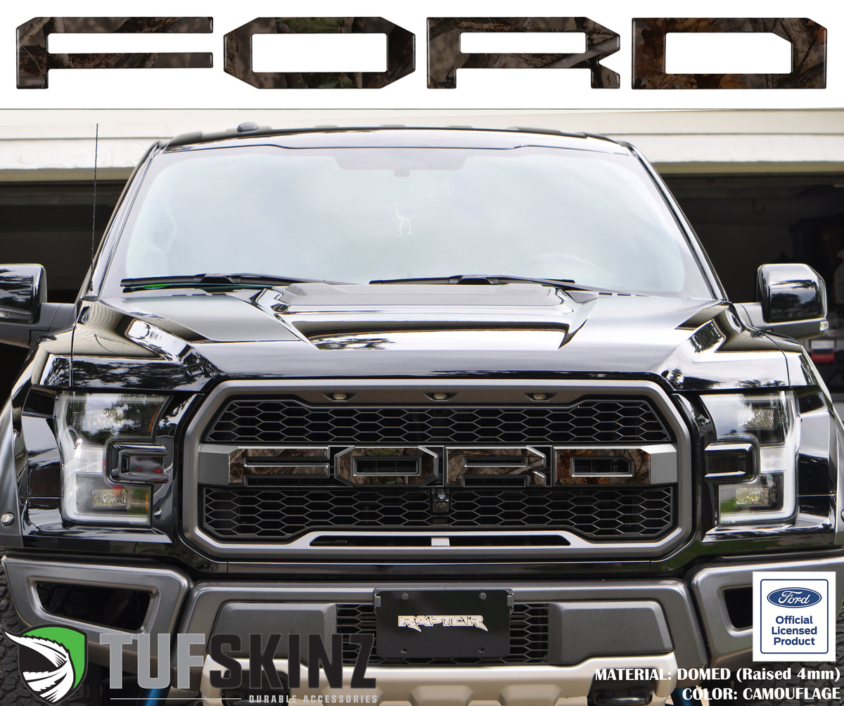"FORD" Raptor Grill Lettering Overlays Fits 2015-2020 Ford F-150 Camouflage
