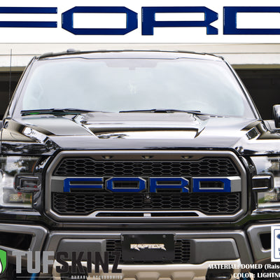"FORD" Raptor Grill Lettering Overlays Fits 2015-2020 Ford F-150 *OE Color - Lightning Blue