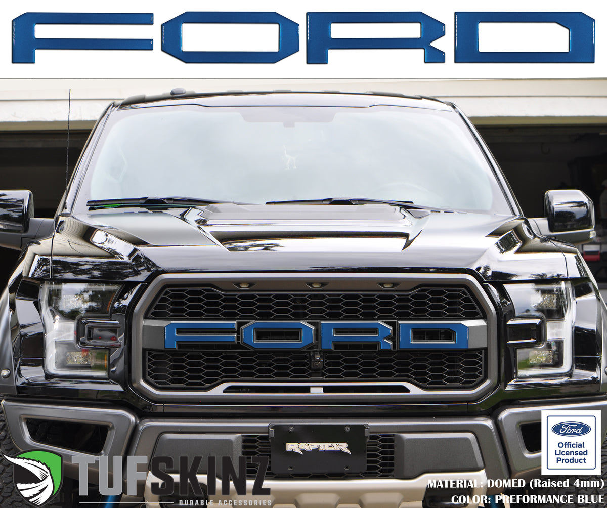 "FORD" Raptor Grill Lettering Overlays Fits 2015-2020 Ford F-150 *OE Color - Performance Blue