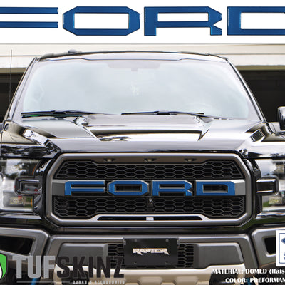"FORD" Raptor Grill Lettering Overlays Fits 2015-2020 Ford F-150 *OE Color - Performance Blue