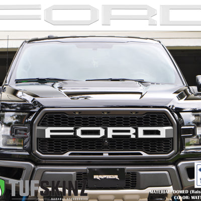 "FORD" Raptor Grill Lettering Overlays Fits 2015-2020 Ford F-150 Matte White