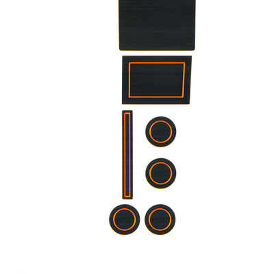 40/Console/40 Seats w/center dash speaker Cup Holder inserts Fits 2017-2020 Ford F-150 Bucket Seats with Console Shifter With Center Dash Speaker Black/Orange