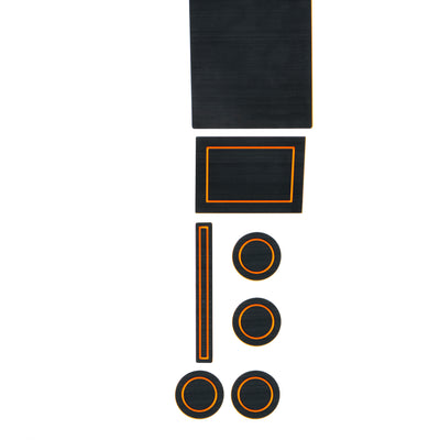 40/Console/40 Seats with Console Shifter w/o Center Dash Speaker Cup Holder inserts Fits 2017-2020 Ford F-150 Bucket Seats with Console Shifter Without Center Dash Speaker Black/Orange